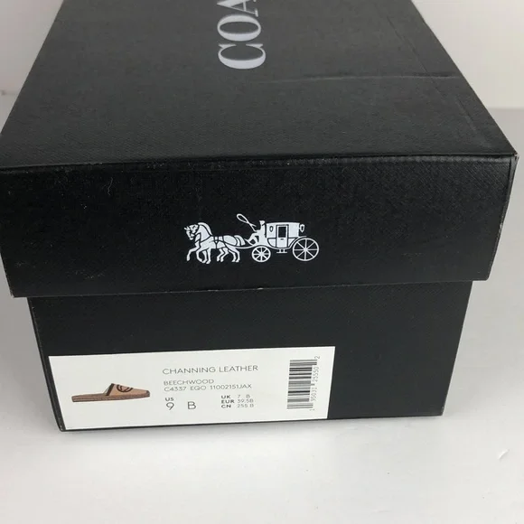 NEW Coach Channing Beechwood Chic Leather Espadrille Slides Mules Flats 9 - Picture 10 of 10